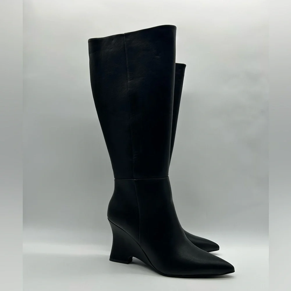 Worthington Wor Shari Vegan Black Knee-High Boots | Size 6.5M | New in Box